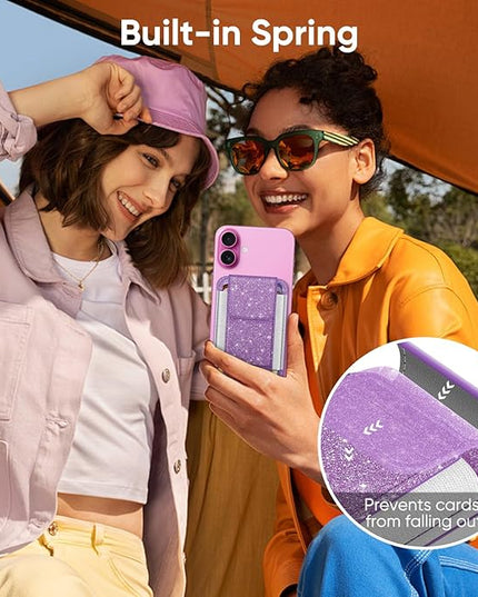 FINPAC MagSafe Wallet, Magnetic Card Wallet Holder for iPhone 17/16/15/14/13/12 Series, Safe RFID Blocking Slim Leather 6 Card Holder for Women Men