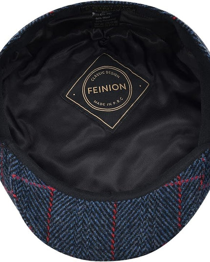 FEINION Men's Wool Tweed Newsboy Ivy Cap Gatsby Golf Flat Hat