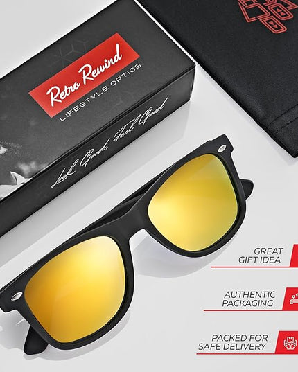 Retro Rewind Polarized Sunglasses for Men and Women - UV Protection Classic Sun Glasses