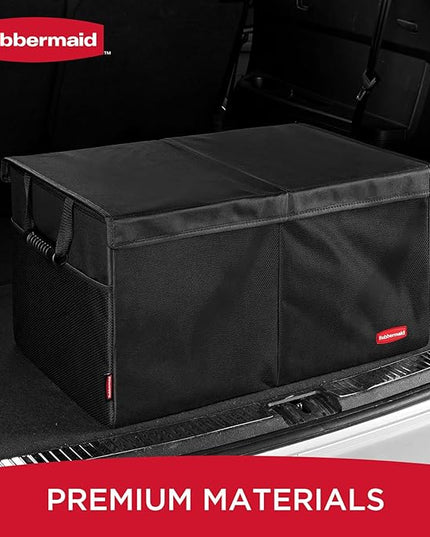 Rubbermaid Car Organizer, Collapsible Trunk Organizer, Multi-Compartment Car Storage Organization for Car Accessories, 2 Compartments With Cover, 21.65"*14.17"*12.2"