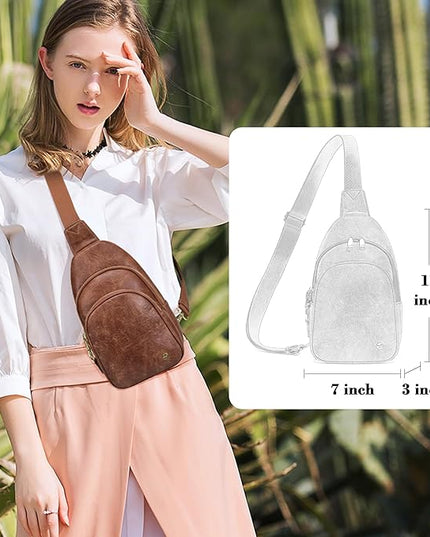 Anti Theft Crossbody Bags for Women Leather Sling Bag Cross Body Travel Purse Chest Bags Fanny Pack Gift Teen Girl