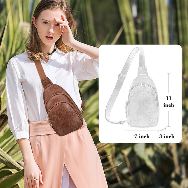 Anti Theft Crossbody Bags for Women Leather Sling Bag Cross Body Travel Purse Chest Bags Fanny Pack Gift Teen Girl
