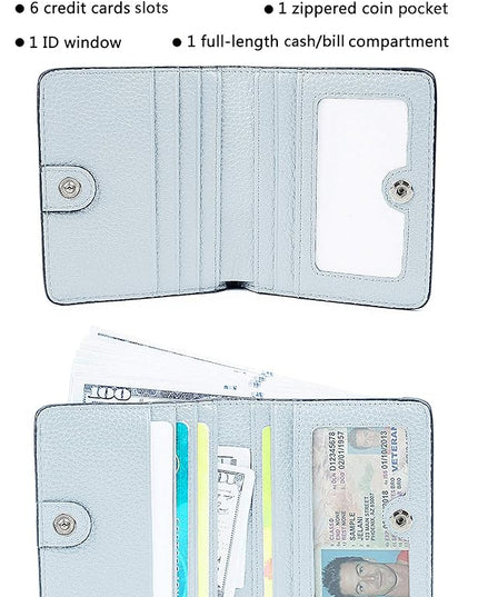 AINIMOER Small Leather Wallet for Women, Ladies Credit Card Holder RFID Blocking Women's Mini Bifold Pocket Purse