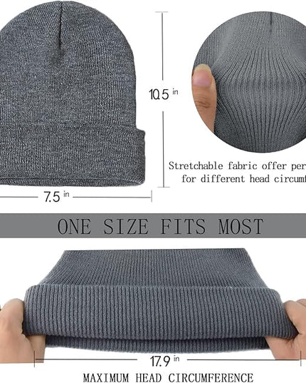 ZOORON 1&2 Pack Beanie for Men Women Slouchy Beanie Hats Winter Knit Caps Soft Ski Hat Unisex