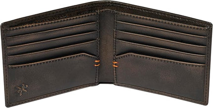 House of Jack Co. Duck Slim Bifold Wallet for Men and Outdoorsmen, Camou Lining, Full Grain Cowhide Leather Wallet, Black