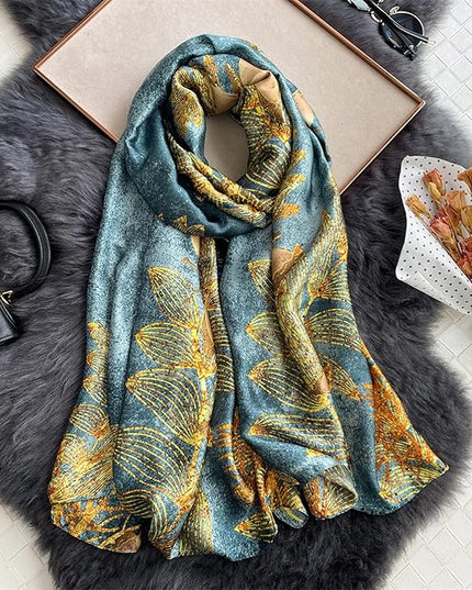 Fashion Scarves Scarf 100% Silk Feeling Scarf Silk Like Scarves Long Lightweight Sunscreen Shawls for Women