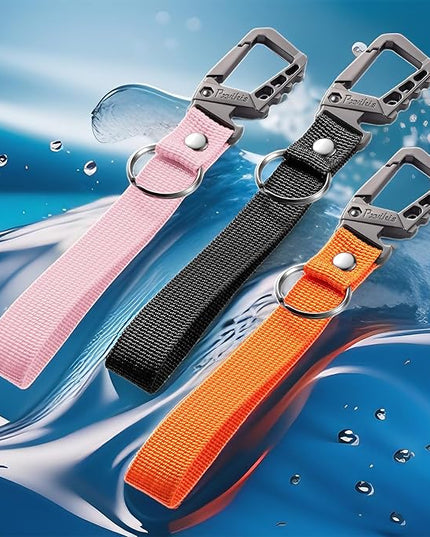 Metal heavy duty key chain carabiner clip bottle opener wrist lanyard ring car key fob unisex for men and women
