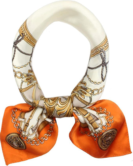ANDANTINO 100% Real Mulberry Silk Scarf -21'' x 21''- Lightweight Neckerchief –Women Men Small Square Digital Printed Scarves
