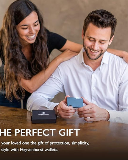 Hayvenhurst Wallet For Men - Reinvented Design Men's Wallet - Slim, Minimalistic & Seamless Card Case, Blocks RFID Scanners, Holds 12 Cards (Obsidian)
