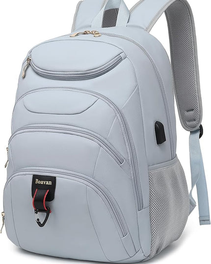 Boavan Laptop Backpack for women, 15.6 inch Laptop Bag with USB Port, Waterproof Travel Work Backpack Purse, Anti-Theft Teacher Nurse Doctor Casual Bookbags Office Business backpack，Blue