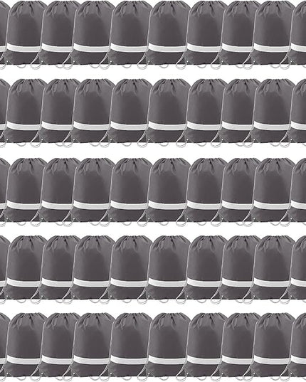 BeeGreen Drawstring Backpack Bags 20,30,50 Packs Reflective String Bags for Gym Sport Trip Cinch Sack DIY for Women Men