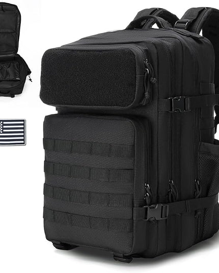 gracedon Military Tactical Backpack for Men and Women Army Camping Daypack Bug out Bag 45l Asault Pack for Travel Hiking (Black)
