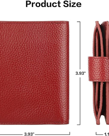 Lavemi Small Compact Women Wallet RFID Blocking Genuine Leather Bifold Purse with ID Windows