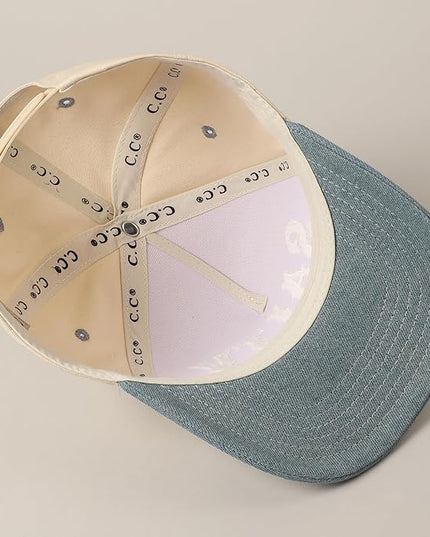 MIRMARU Two-Tone Vintage Canvas Trucker Hats for Men & Women, Adjustable Size Baseball Caps with Trendy Embroidered Design