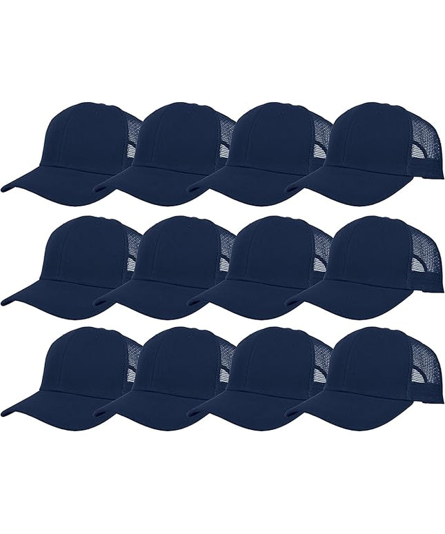 Gelante Mesh Trucker Hat Baseball Cap Structured Front Panel Wholesale LOT 12 Pack