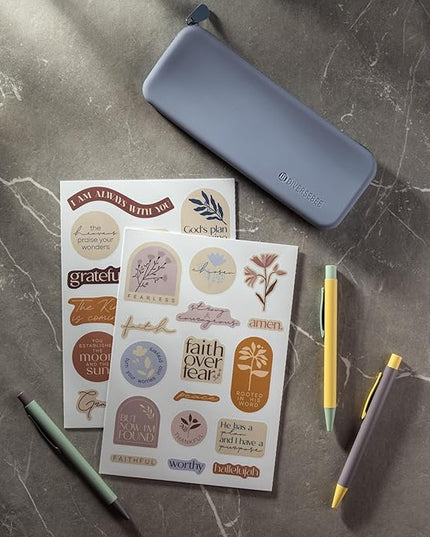 DiverseBee Inspirational Christian Stickers, 88pcs Motivational Jesus Bible Stickers for Water Bottles, Laptops, Waterproof Vinyl Faith Decal Pack, Religious Gifts for Women, Men, Kids (Fearless)