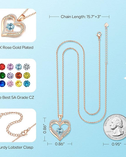 18K Rose Gold Necklaces for Women Birthday Gifts for Women Jewelry for Women Birthday Gifts for Wife Girlfriend Daughter Wife Birthday Gifts for Anniversary Mothers Day Christmas Valentines Gifts