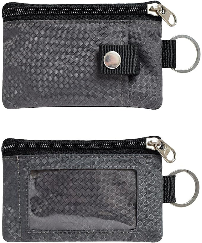 Minimalist RFID Blocking Small Wallet with ID Window,WaterResistant Zip Id Case Wallet with Lanyard Keychain for Cards,Cash,Travel,Women,Men