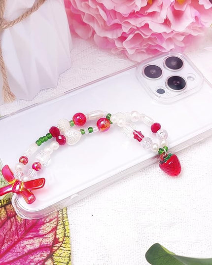 Phone Charms Cute Beaded Phone Lanyard Wrist Strap Aesthetic CellPhone Keychain Cute PhoneCharms for Women