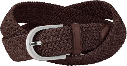 Falari Men Women Multicolored Elastic Stretch Braided Belt Canvas Fabric Woven No Holes Belt