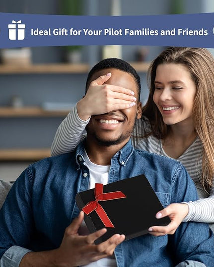 Pilot Wallet Passport Holder for Travel - RFID Blocking Genuine Leather Travel Document Holder with Gift Box Passport Wallet for Pilots Men and Women