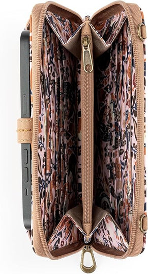 Sakroots Artist Circle Smartphone Crossbody in Coated Canvas, Detachable Wristlet Strap
