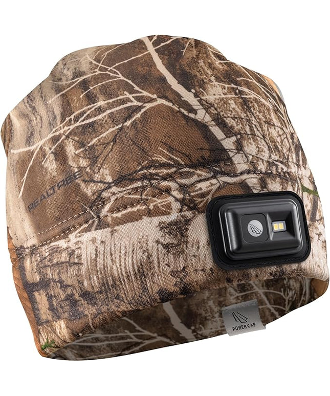 POWERCAP LED Hat Light 150 Lumens Rechargeable Fleece Beanie with Bright Built-in Headlamp Waterproof LED Warm One Size Cap