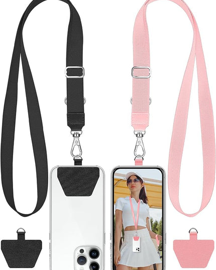 SHANSHUI Phone Lanyard, 2 Pack Phone Lanyard Strap 2X Durable Tether Tab Universal NylonNeck Phone Strap Crossbody Lanyard for Cellphone Fit All Smartphones