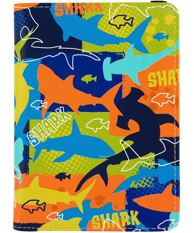 Passport Holder,Cute Passport Cover for Women Men,Travel Document Organizer Holder Boy Girl Wallet personalized Leather Rfid Passport Wallet (Shark)