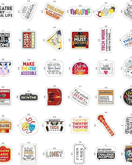 100Pcs Theatre Stickers for Laptop, Drama Stickers and Decals - Theatre Gifts - Drama Party Supplies - Gift for Women & Men