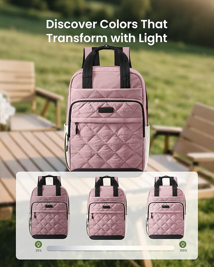LOVEVOOK Travel Backpack for Women, 15.6 Inch Quilted laptop Backpack With Pouch Pocket for Large Capacity Cup, Large Capacity Work Bag College Bookbag, Carry On Personal Item Bag