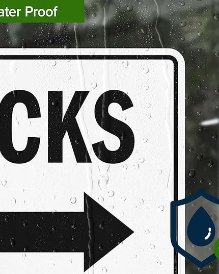 Trucks Right Sign, 10x7 Inches, 4 Mil Vinyl Decal Stickers Weather Resistant, Made in USA by My Sign Center