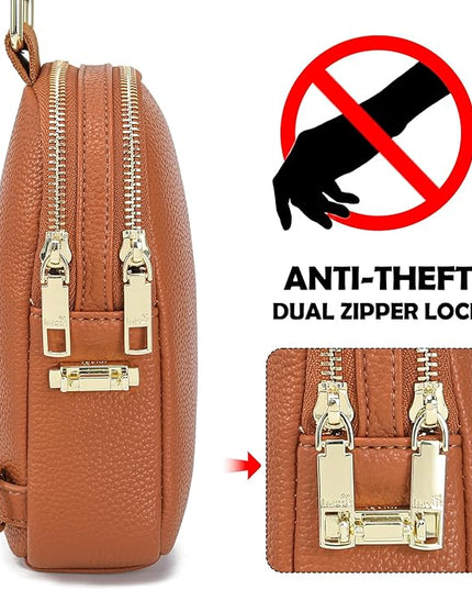 INICAT Small Anti Theft Crossbody Bags Women Valentine's Day Gifts, Vegan Leather Sling Cross Body Purse Travel Essentials