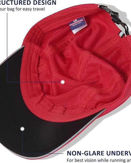 GADIEMKENSD Women's Race Day Running Cap Performance Mesh Hat - Excellent Ventilation, Lightweight, Reflective Safety