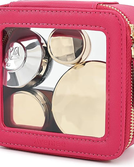 Aveniee Mini Clear Makeup Bag, Small Cosmetic Bags Travel Toiletry Pouch Organizer, TSA Approved Make up Case with Zipper, Car Bag for Essentials,Hotpink