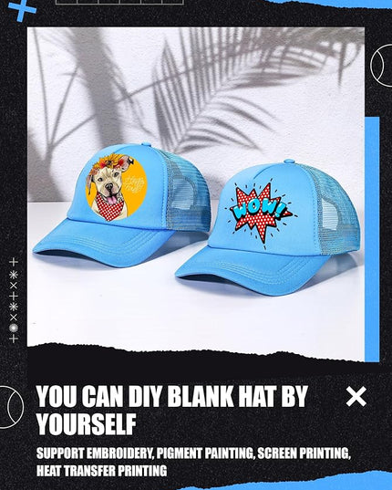 10 Pcs Sublimation Blank Trucker Hats Bulk Mesh Baseball Cap Polyester Mesh Trucker Hat for Men and Women