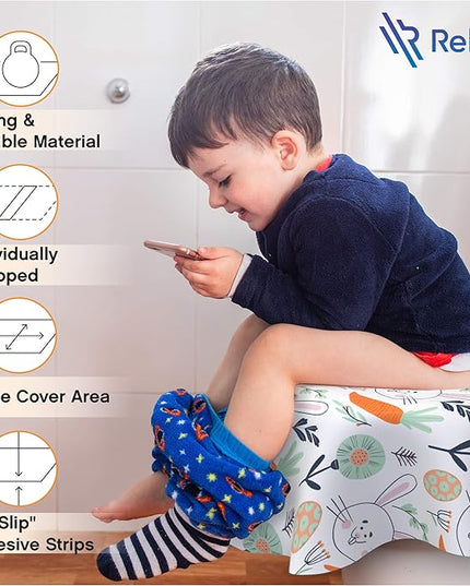 Disposable Toilet Seat Cover for Travel – 20 Pack with Covers Wrapped in Sets of 2, Non-Flushable Liners, Fits Most Seats – Kids, Toddlers, Adults