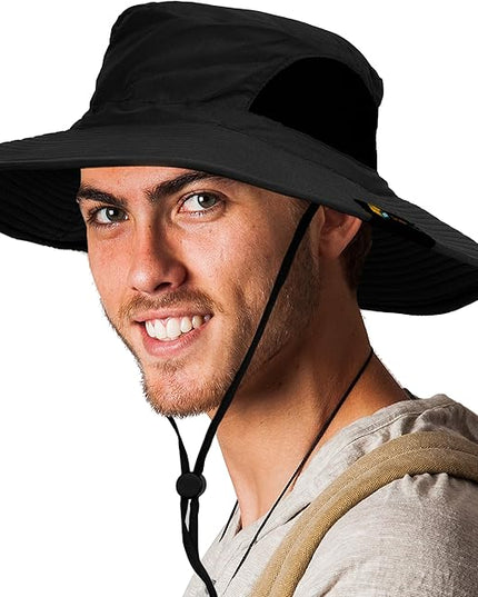 SUN CUBE Wide Brim Sun Hat Men Women, Fishing Hats Sun UV Protection, Mens Hiking Bucket Hat Safari Beach Boonie, UPF 50+