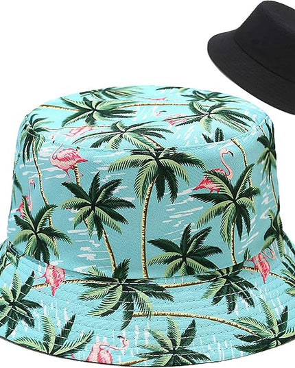 Malaxlx Unisex Bucket Hat Beach Sun Hat Aesthetic Fishing Hat for Men Women Teens, Reversible Double-Side-Wear