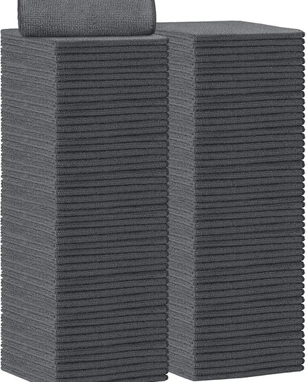 AIDEA Microfiber Cleaning Cloth 100PK, Soft Microfiber Towels for Cars, Absorbent Cleaning Rags, Lint-Free Streak-Free Wash Cloths for House, Kitchen, Window(12inx12in), Grey