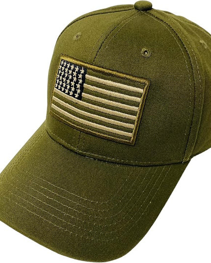Roytrense Embroidered American Flag Unisex Baseball Cap (100% Cotton)