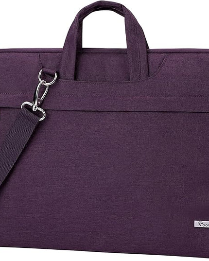 Voova Laptop Bag 15.6 Inch, Waterproof Computer Sleeve Carrying Case with Shoulder Straps & Handle Compatible with Macbook Air 15 M2/M3/M4, MacBook Pro 15/16, 15-16 Inch Hp Dell Lenovo, Dark Purple