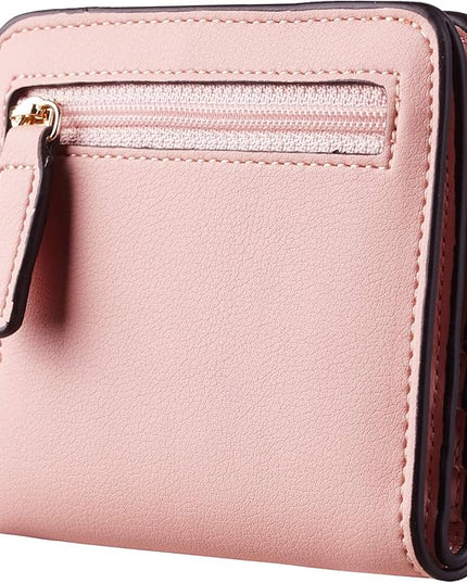 Toughergun Women’s Small Slim Leather Wallet with RFID Protection, Compact Bifold Mini Purse with Clear ID Window