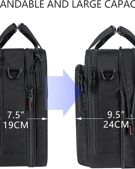 VANKEAN Laptop Briefcase Premium Laptop Case Fits Up to 17.3 Inch Business Shoulder Bag Laptop Expandable Water-Repellent Messenger Bag for Men/ Women Computer Bag for Travel/ Business/ Black