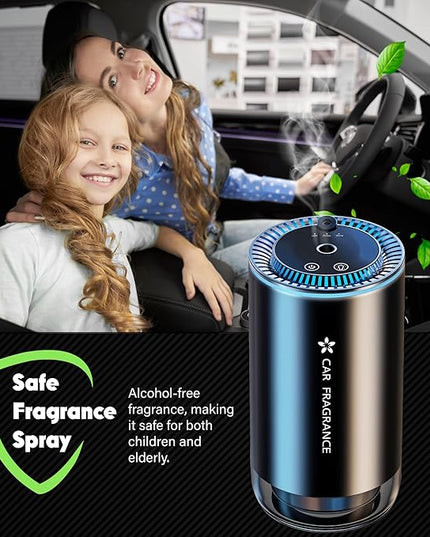 Smart Car Air Freshener - Automatic Essential Oils Aroma Diffuser - Rechargeable Auto On/Off Fragrance Fresheners with Starry Lights Projector - 3 Adjustable Mode Scent Purifier with 50mL Perfume