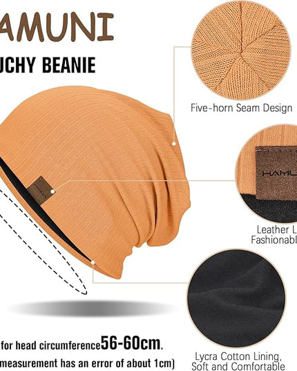 Slouchy Beanie for Men Women Soft Lightweight Running Beanie Hat Chemo Cap Skull Cap