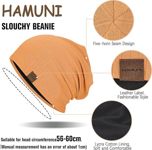 Slouchy Beanie for Men Women Soft Lightweight Running Beanie Hat Chemo Cap Skull Cap