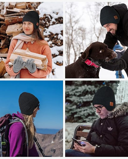 Bluetooth Beanie for Men Women, HD Stereo Sound Beanie with Headphones, Unique Tech Gifts for Men Husband Him Teen