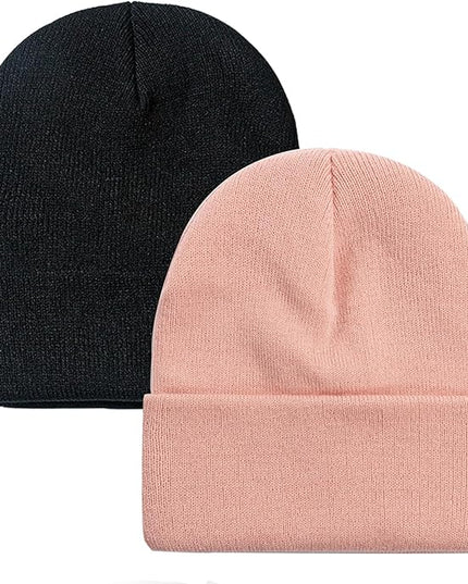 ZOORON 1&2 Pack Beanie for Men Women Slouchy Beanie Hats Winter Knit Caps Soft Ski Hat Unisex