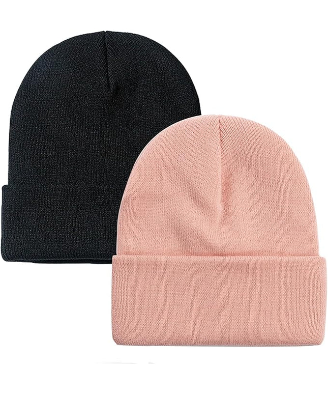 ZOORON 1&2 Pack Beanie for Men Women Slouchy Beanie Hats Winter Knit Caps Soft Ski Hat Unisex